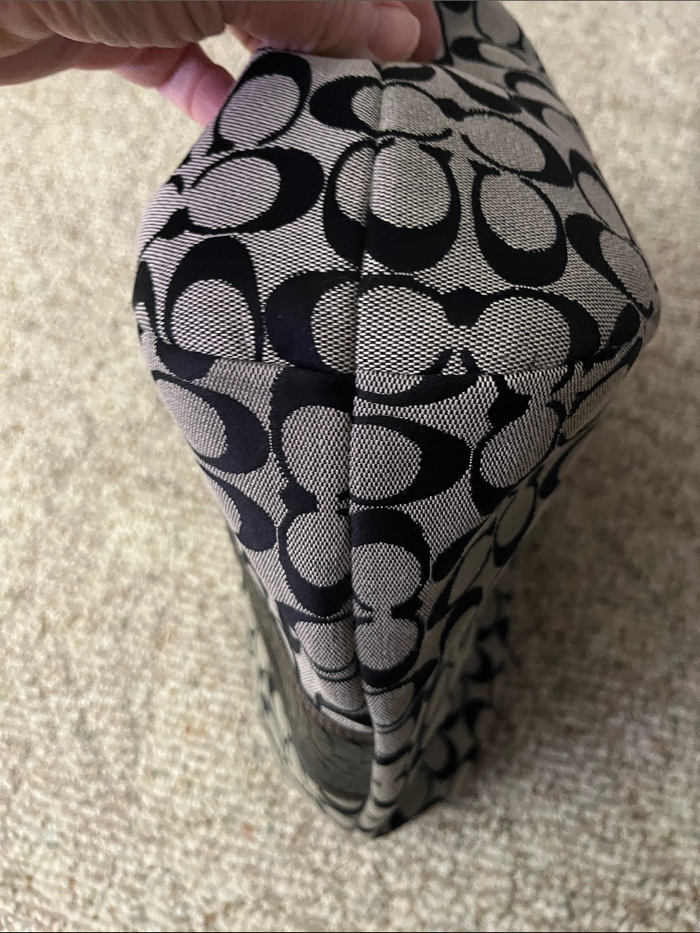 Coach Signature Canvas Python Pattern Shoulder Tote - Picture 8 of 10